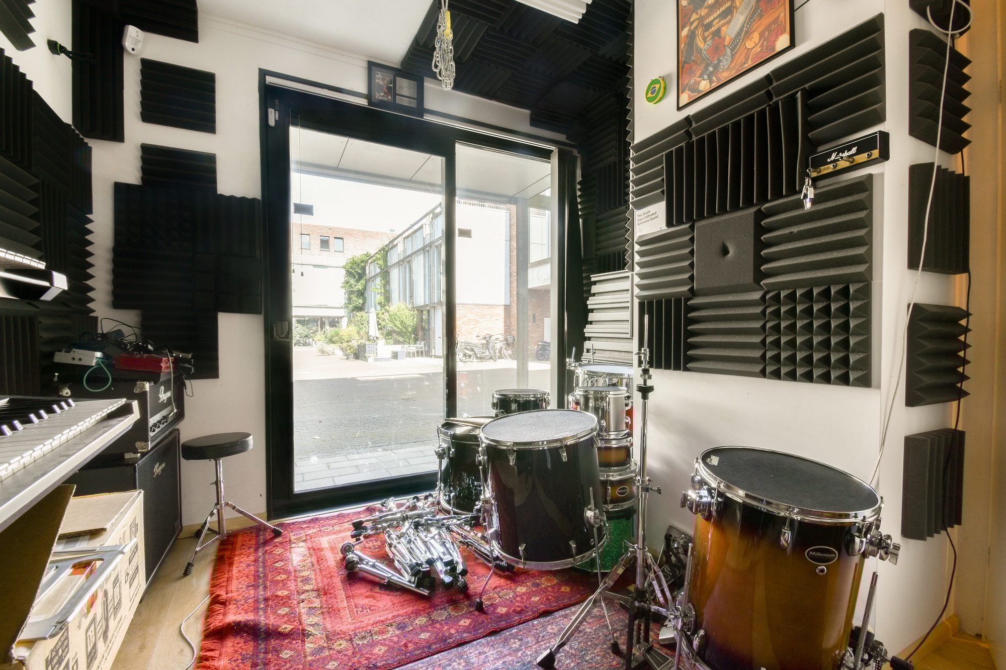 Music Studio Interior with Acoustic Panels